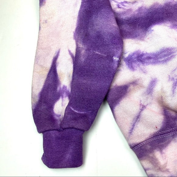 Tie Dye Adult Medium Sweatshirt Purple Halloween Vintage Pullover Crewneck Blend - Picture 6 of 9